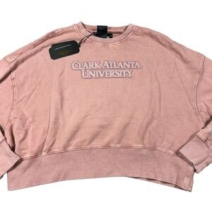 Pro Standard Womens‎ Medium Pink Clark Atlanta University Cropped Sweatshirt NWT